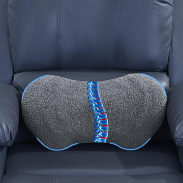 Sherpa Lumbar Support Pillow for Recliner, Memory Foam Back Pillow for Chair, Warm Couch Back Cushions for Elderly