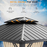 12' x 20' Hardtop Gazebo,Outdoor Aluminum Frame Permanent Pa - Image 6