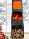 47 Inch Corner Electric Fireplace Heater for Indoor Use, Freestanding Space Heater with 3D Flame Effect, Dual Heat Modes and Overheat Protection