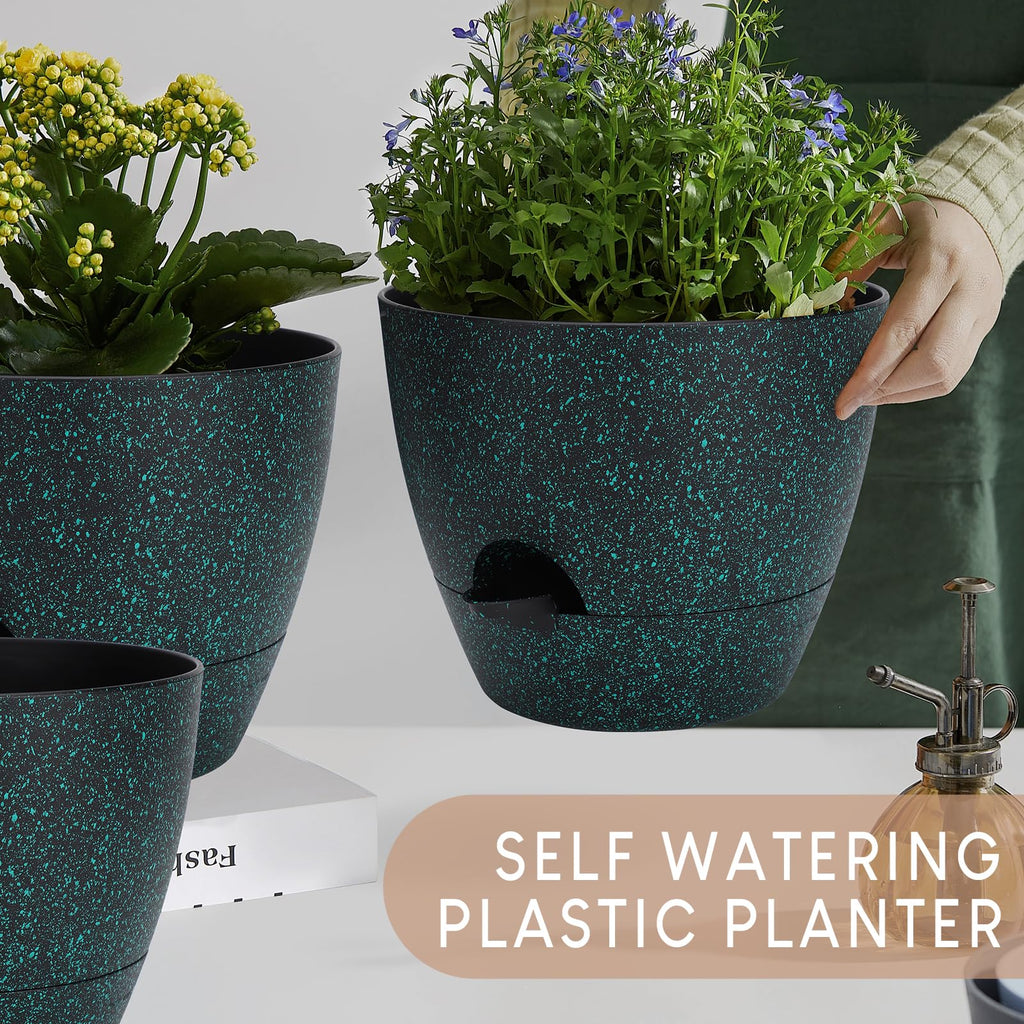 10/9/8/7.5/7 inch Self Watering Plant Pots for Indoor Plants