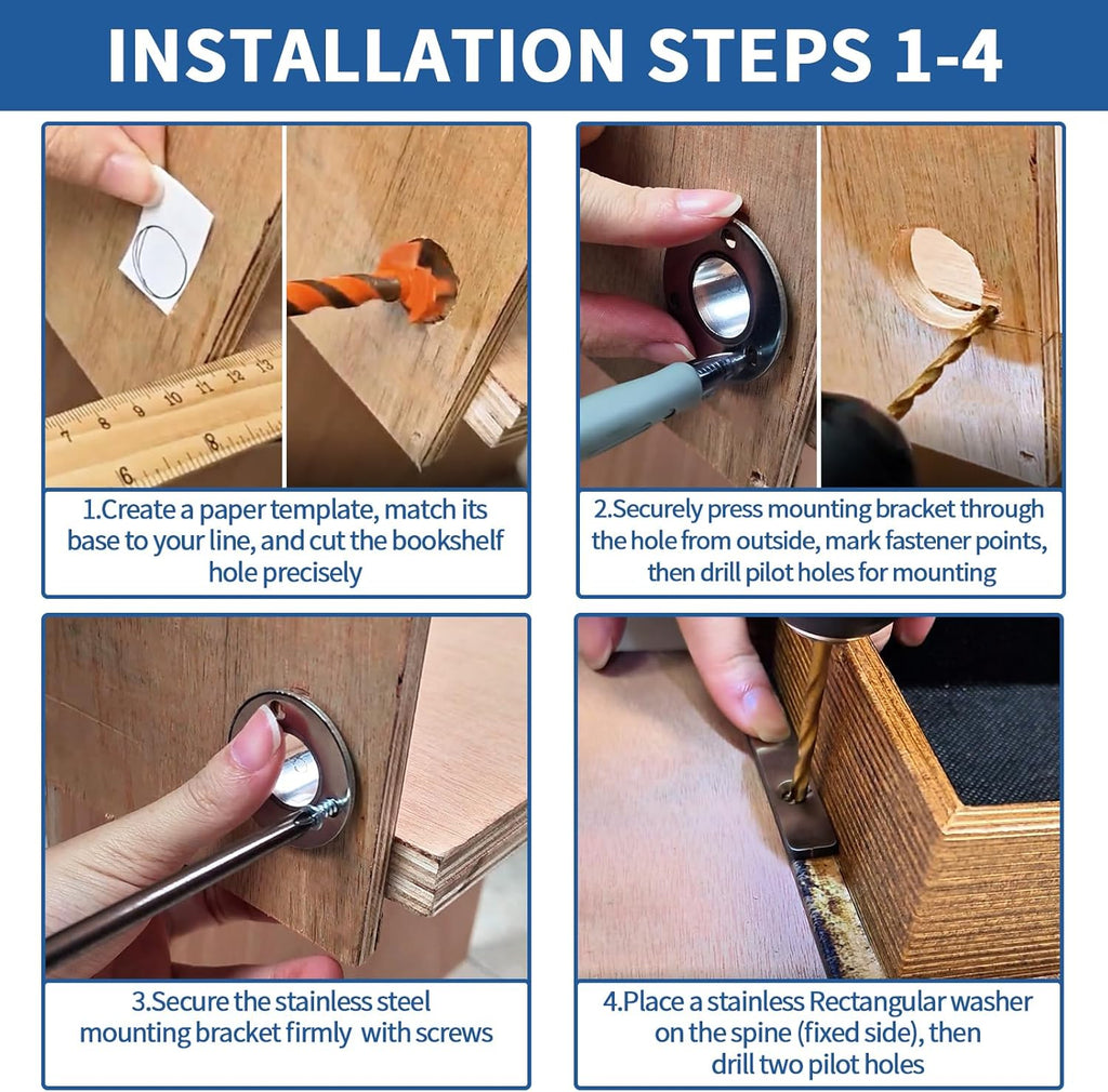 Hidden Bookcase Door Book Latch and Lock, Secret Book Latch Hidden Door Kit for Bookshelf Doors, DIY Secret Doors
