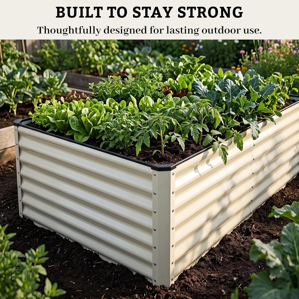 Galvanized Raised Garden Bed 8x4x2FT Outdoor Large Metal Planter Box Steel Kit for Planting Vegetables, Flowers