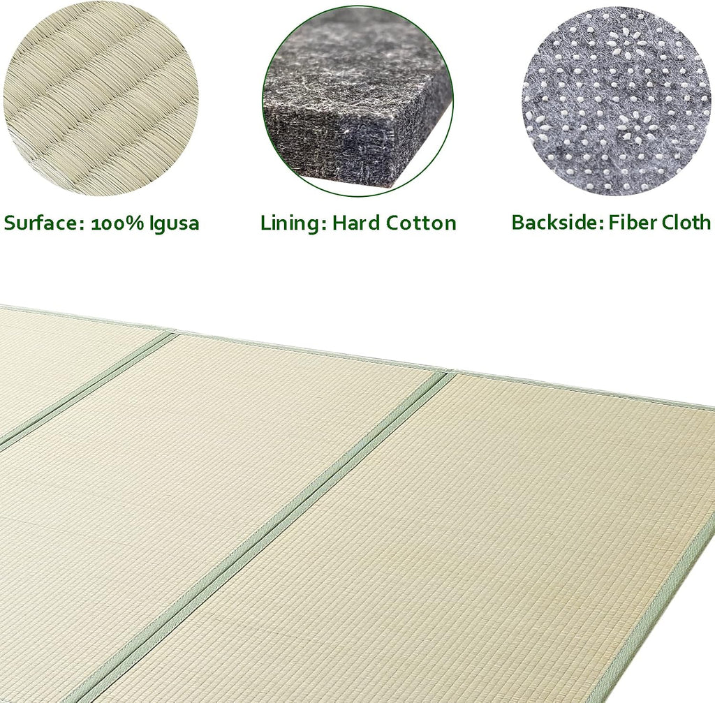 Igusa Rush Grass Floor Tatami Mat, 80" x 60" x 0.5"