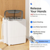 16Lbs Portable Washing Machine, Compact Single Tub Laundry Washer with Spin Dryer, Mini Semi-Automatic Washing Machine