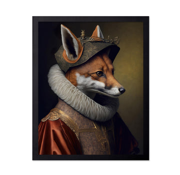 Master Renaissance Animal Poster - Retro Funny Print - Gift for Artist, Friend - Aristocratic Fox, Renaissance