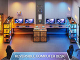 L Shaped Desk with Storage Shelves, 64.5" Reversible U Shaped Office Desk with 3 Fabric Drawers