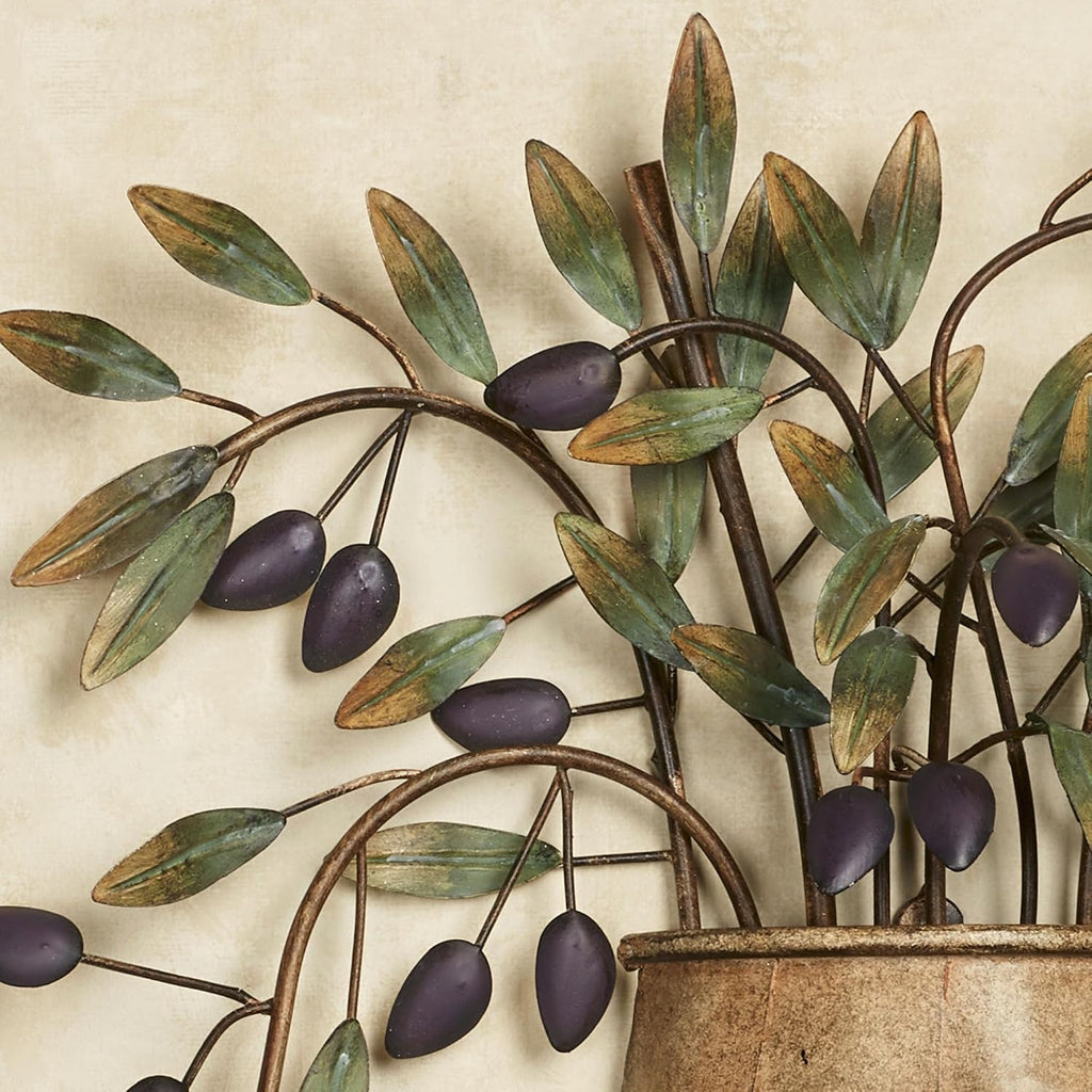 Vaso con Olives Metal Wall Sculpture