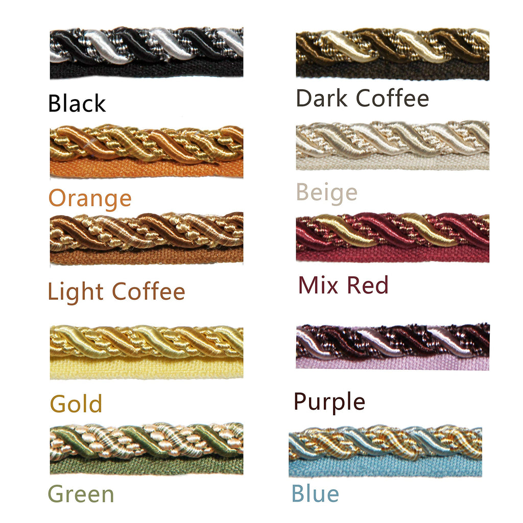 Twisted Lip Cord Trim 0.27 inch 13 Yards Upholstery Piping Trim