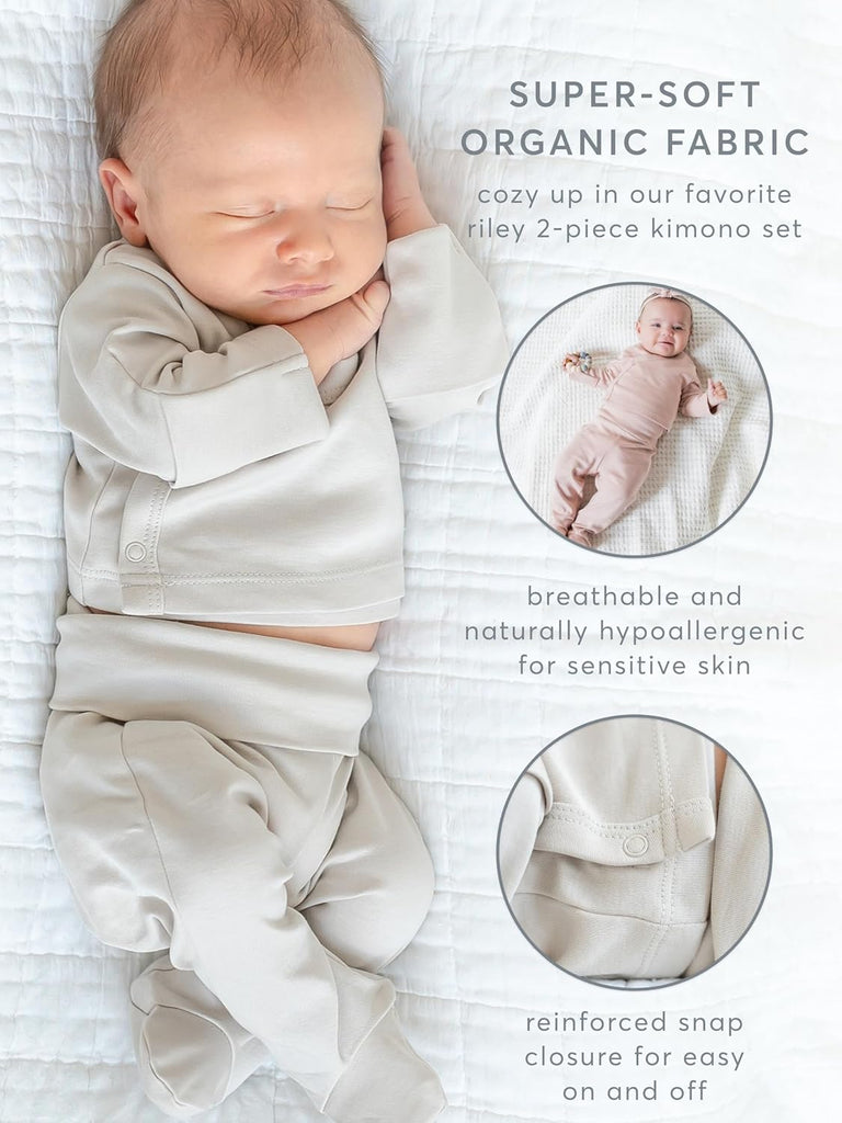 Newborn Organic Cotton Side Snap Top & Pant Set