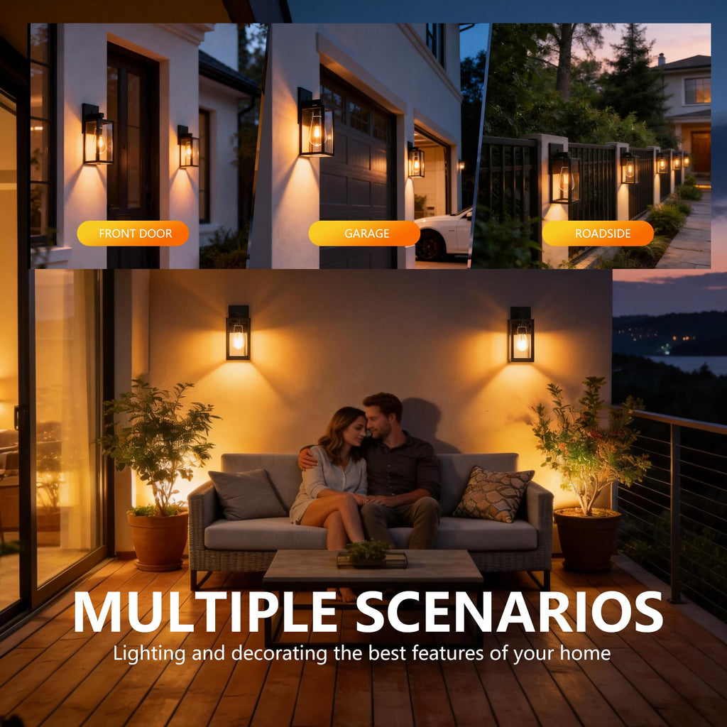 Dawn to Dusk Sensor Outdoor Light Fixture Waterproof Porch Lights Anti-Rust Exterior Wall Lighting Outdoor Wall