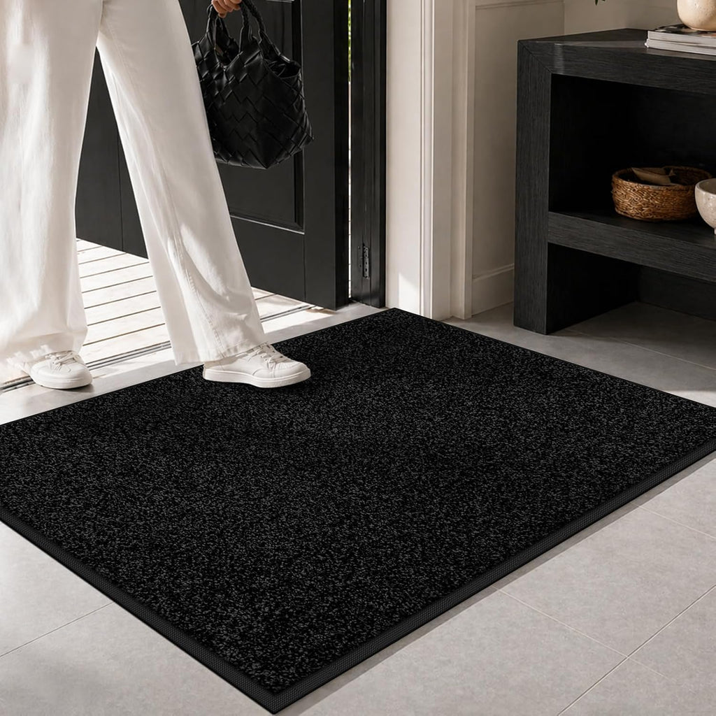 Super Absorbent Front Door Mat, 36" x 24", Non-Slip Washable Indoor Doormats, Low Profile Entryway Rug Outdoor, Dirt