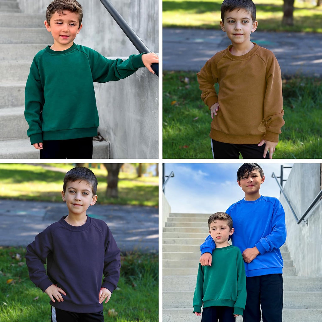 Boys Crewneck Sweatshirt, Lightweight Fleece Pullover