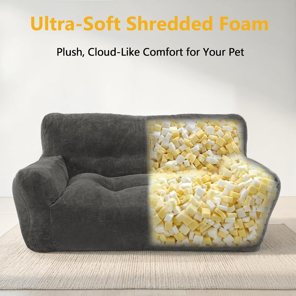 43.4" Dog Couch for Small Medium Breed Pet Sofa Bed Grey