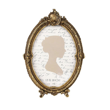 Vintage Picture Frame 5x7 Inch, Oval Antique Photo Frames with Glass Front, Luxury Photo Display, Tabletop Wall