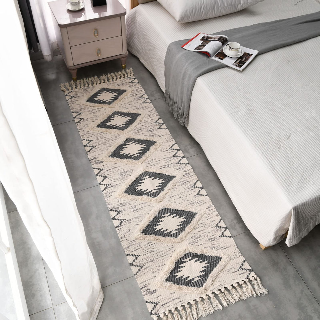 Boho Runner Rug, Washable Hallway Rug Runner Non Slip Rubber Backed, Kitchen Farmhouse Area Rug Floor Mat with