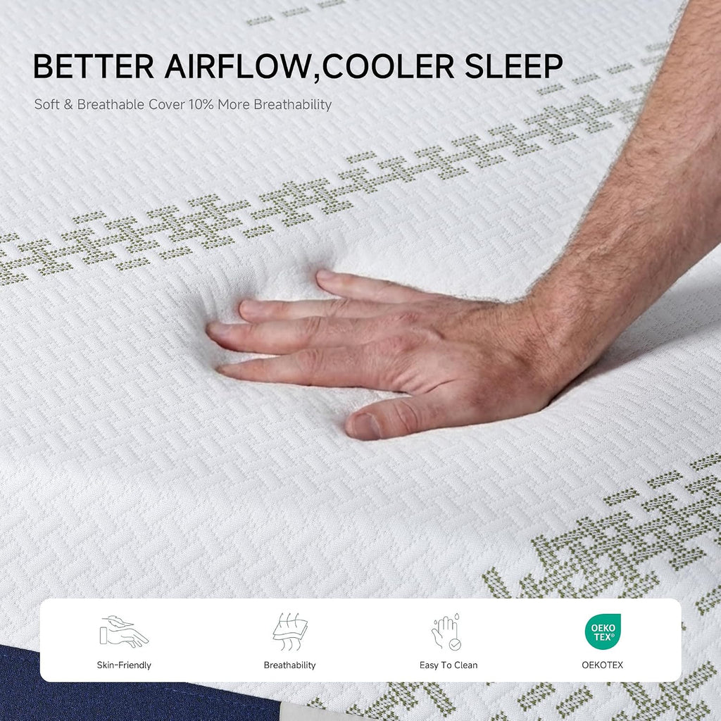 Queen Mattress 12-Inch for Cooler Sleep - Cooling Gel Memory Foam with Pressure Relief & Medium Firm Support, Cozy