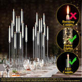 Tessco 4 Pcs 10 Arm 46.5 Acrylic Candelabra Table Centerpiece Floor Candelabras Clear Candle Holder with Removable