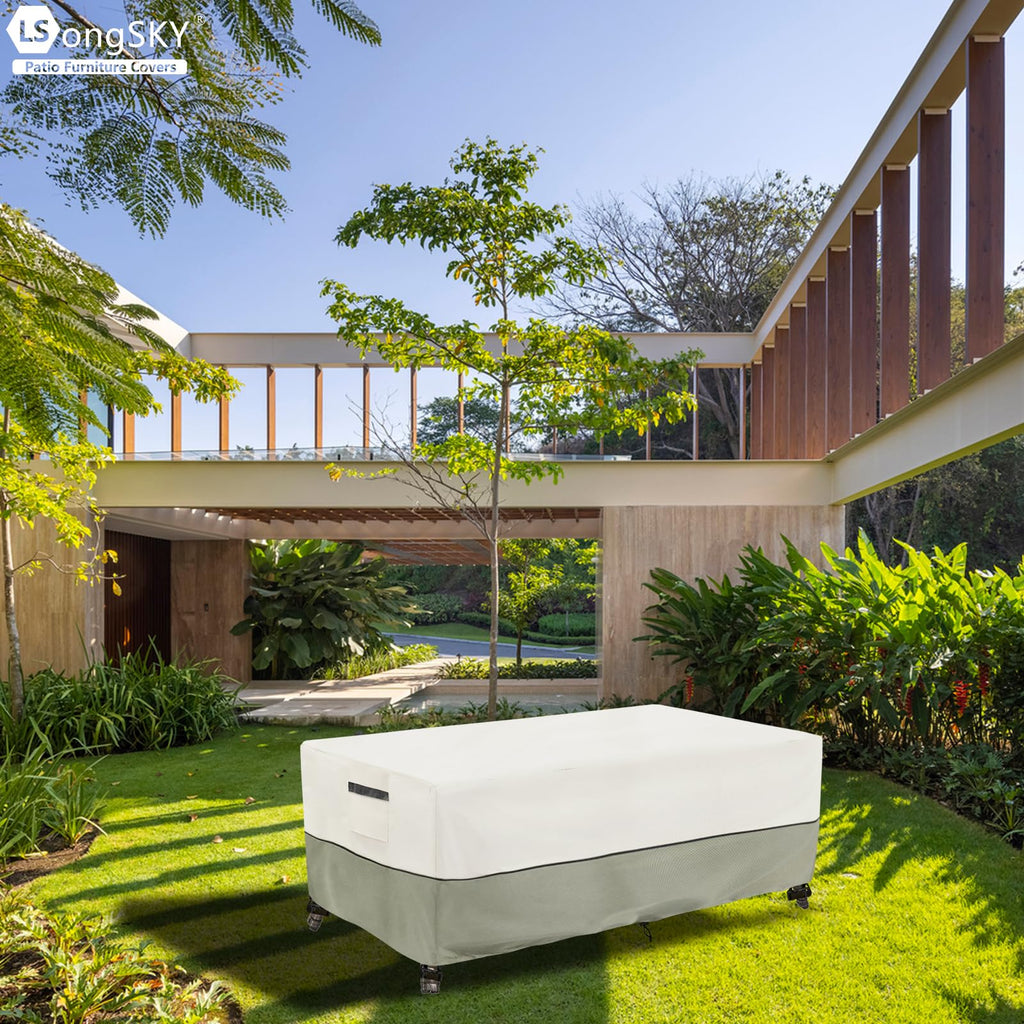 Outdoor Coffee Table Cover, Waterproof Rectangular Patio Small Side Table Cover, 48 x 28 x 16 inch, Outdoor Table Covers