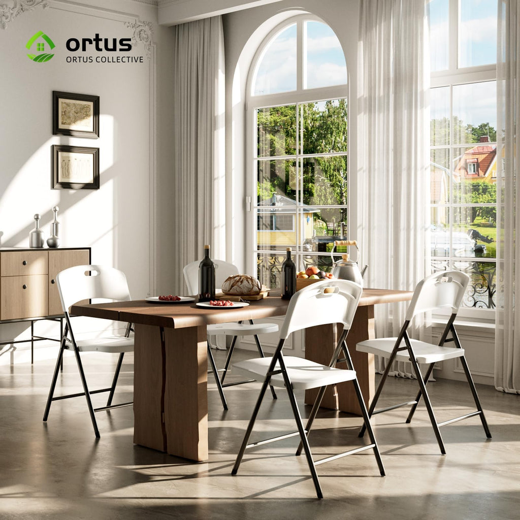 Folding Chairs, 600lbs Capacity, Heavy-Duty Commercial Stackable Plastic Foldable Chairs for Indoor/Outside, Office