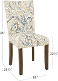 HomePop Classic Parsons Dining Chair - Blue Velvet Paisley Print (Set of 2)