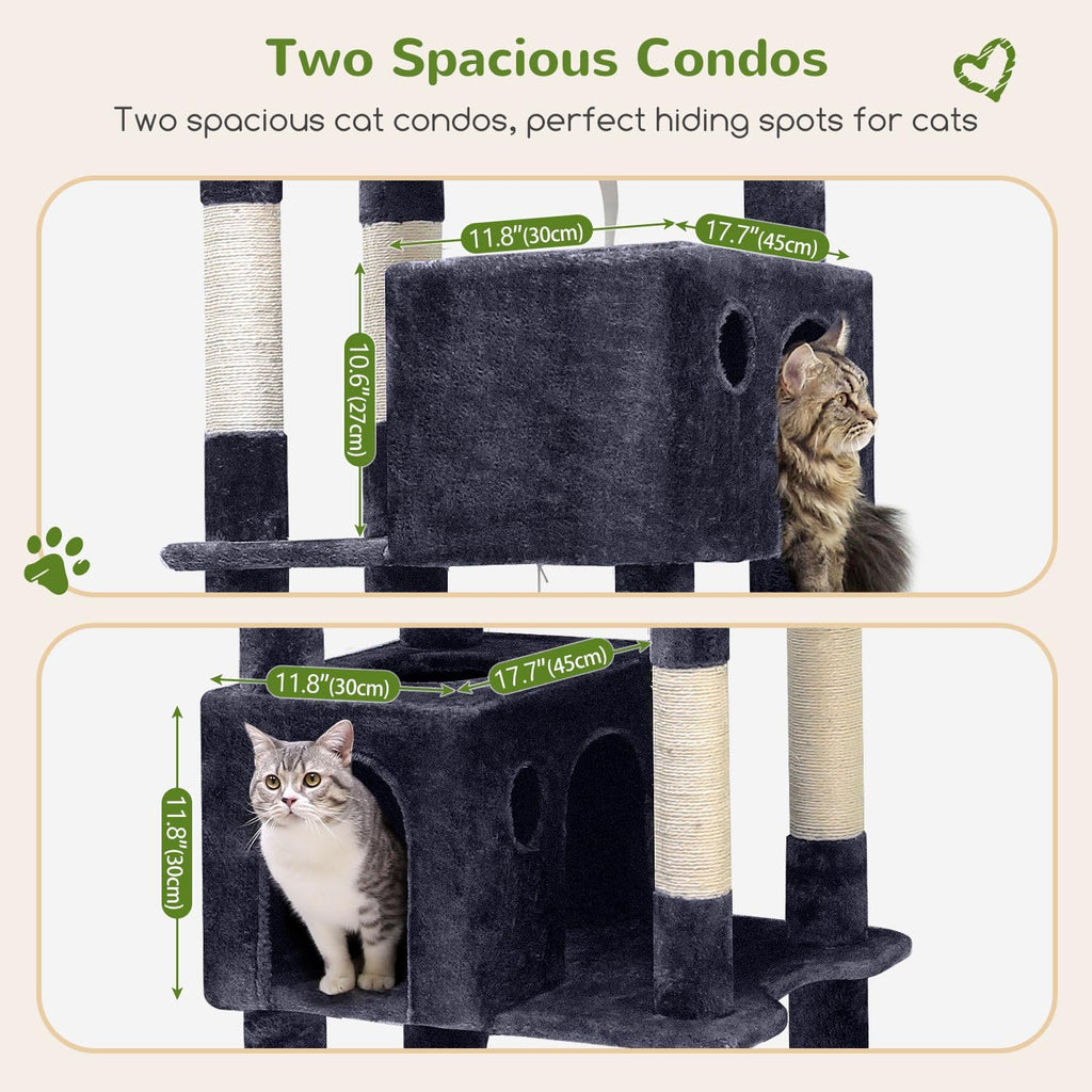 Giant Cat Tree for Indoor Large Cats, 83in, Dark Grey