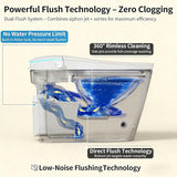 Smart Toilet with Bidet, Foam Shield, UV-C Light, Blackout Flush, Dual Auto Flush, Heated Seat, Air Dryer