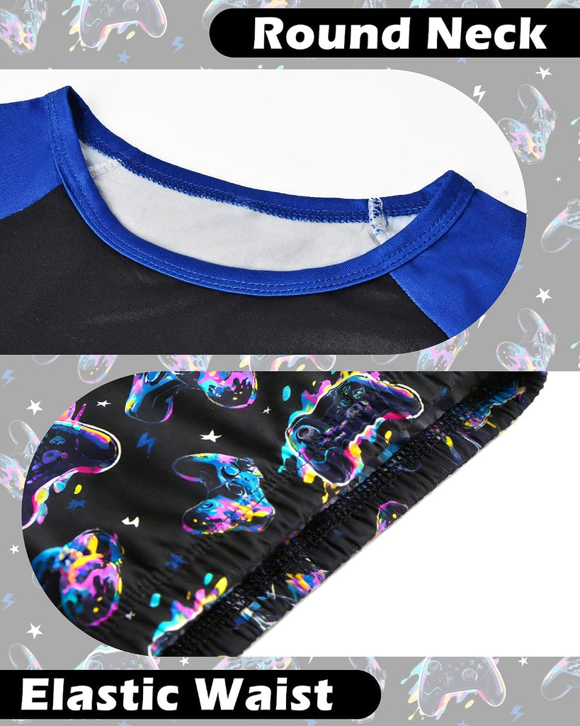 Boys Pajamas Cozy Soft Long Sleeves Top and Pants 2 Piece Cool Pjs Pajamas Set Big Boys Sleepwear