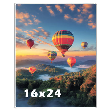 16 x 24 Acrylic Picture Frame, Horizontal/Vertical Clear Photo Frame for Wall with Tape, No Drilling Floating Hanging