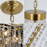 Gold Crystal Chandelier Light, 9-Lights French Empire Chandeliers Lighting for High Ceiling Hanging Pendant for Dining Living Room Foyer Kitchen Bedroom Entryway, Brushed Brass, Golden A108-B0D4QP3JJ4