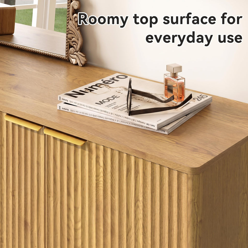 5-Tier Shoe Storage Cabinet with Adjustable Shelves, Light Oak