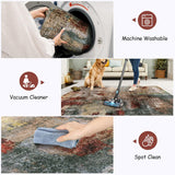 Lahome Modern Abstract Living Room Rug 8x10, Washable 8x10 Area Rugs for Bedroom Stain Resistant Non Slip