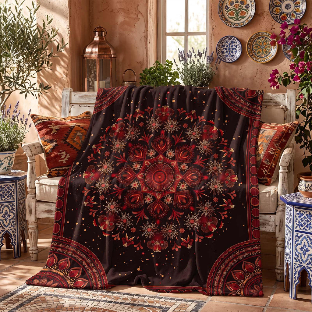 Boho Mandala Throw Blanket 50 x 60 Inch