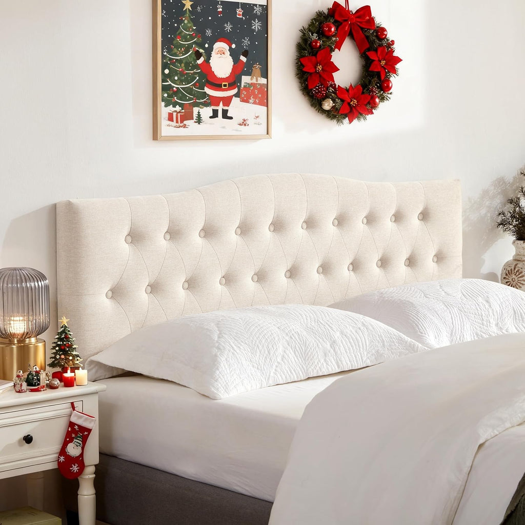 Tufted Upholstered Headboard King, Sturdy and Durable Solid Wood Bed headboard
