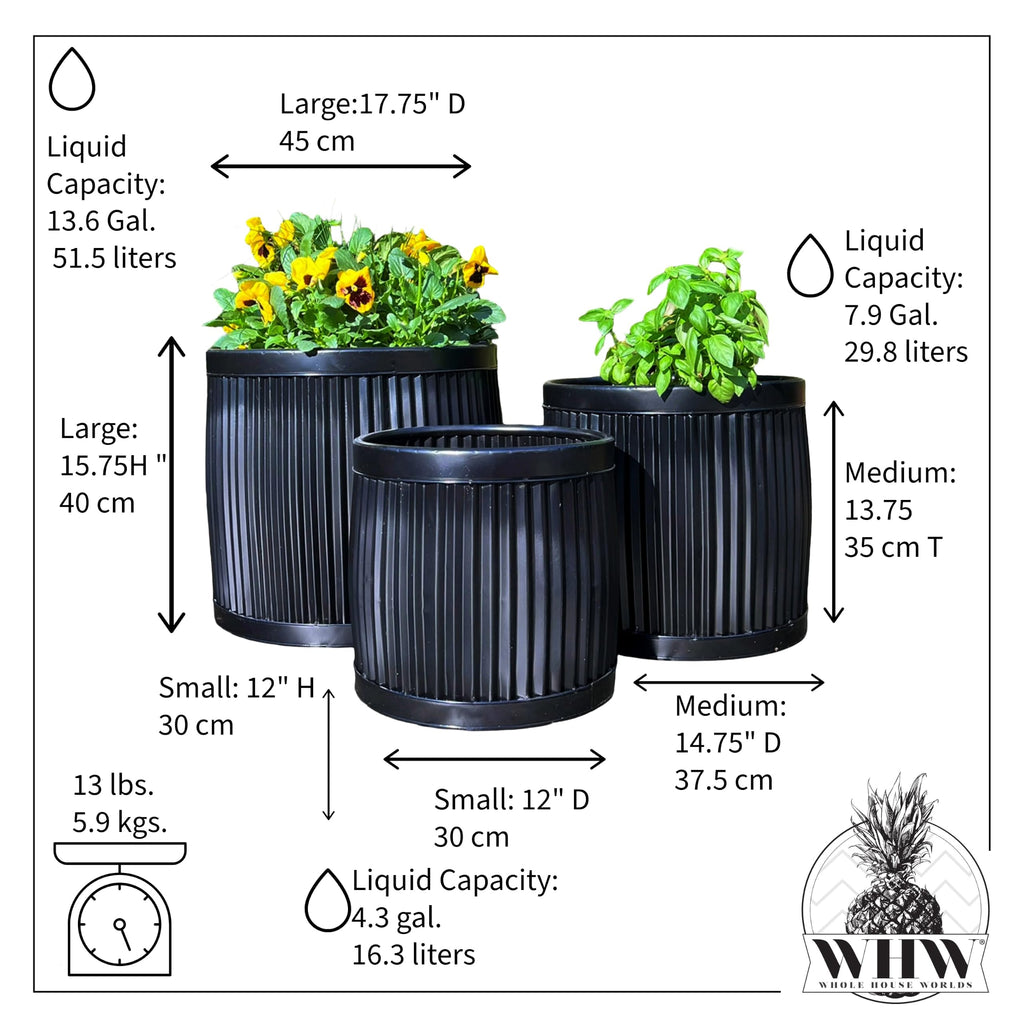 French Country Style Belly Bucket Planters