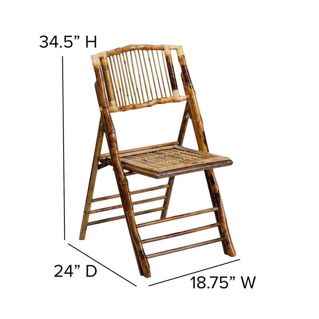 Bamboo Commercial Folding Chair 2-Pack