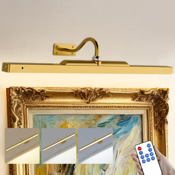 24 Inch Picture Light for Wall - Battery Operated Wireless Wall Sconce with Remote & Timer for Artwork, Portrait
