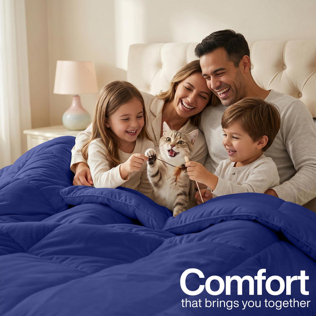 Duvet Insert, Comforter 90 x 102 Inches, Slate Blue