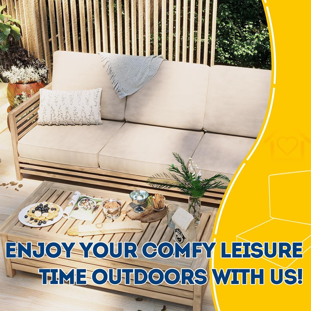 Outdoor Deep Seat Cushions, Foam Pillow, Fade-Resistant, Waterproof Patio Furniture Replacement Cushions, 24" x 24" x