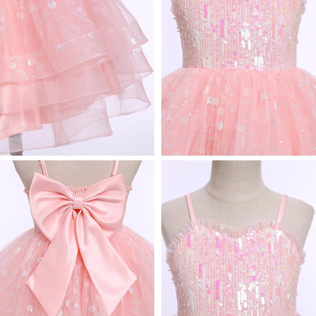 Toddler Kids Girls Fairy Dress Sparkle Sequins Tulle Pageant Party Birthday Princess Outfit 2