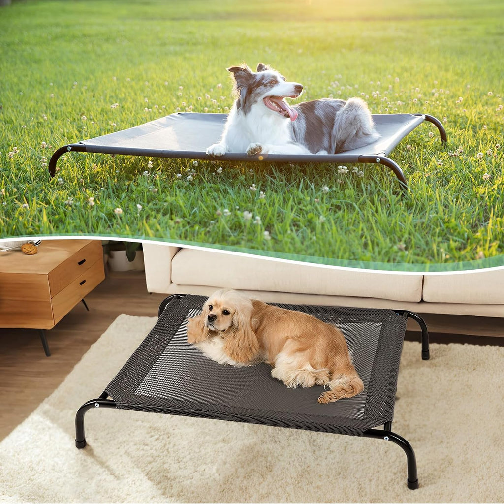 Lx32 Wx8 H Cooling Elevated Dog Bed for Large Dogs with Non-Slip Floor Protectors & Breathable Mesh, Raised