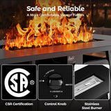 Large Propane Fire Pit Table - Outdoor Patio Firepits for Outside - Black