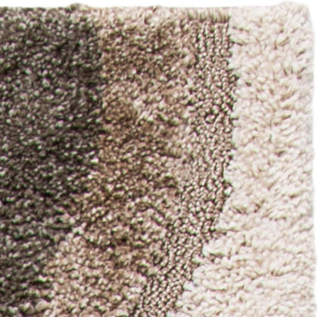Florida Shag Collection Area Rug - 5'3" x 7'6", Cream & Smoke, Modern Ogee Design, Non-Shedding & Easy Care, 1.2-inch