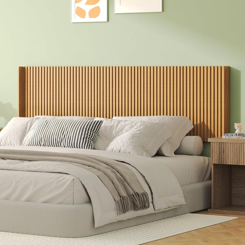 King Headboard Only, 80" Wide Headboard, Mid Century Modern Farmhouse Boho HeadBoard, Fluted Panel, Wall Mount
