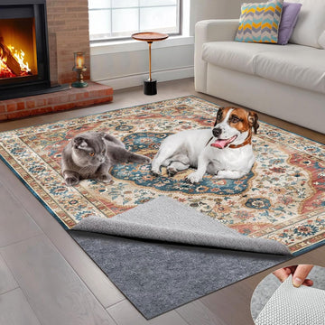 5x7 ft Rug Pad, Waterproof & Non Slip Rug Pads Felt + Rubber Backing, Under Rug Carpet Non Slip Pad for Hardwood - Set of 35