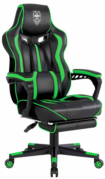 Gaming Chair with Footrest, Big and Tall Gamer Chair with Massage, Reclining Computer Gaming Chair for Adults