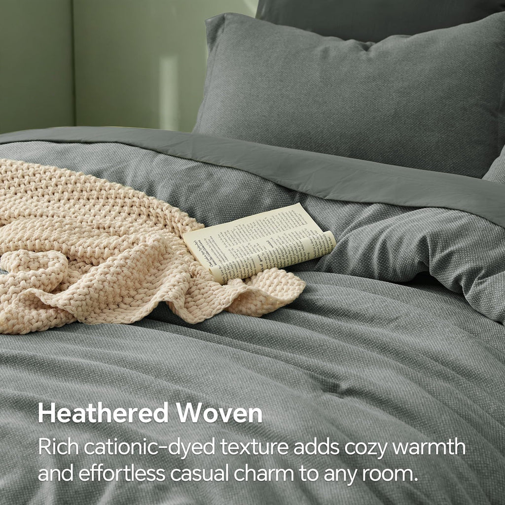 Comforter Set 7 Pieces, Charcoal Gray Bed in a Bag