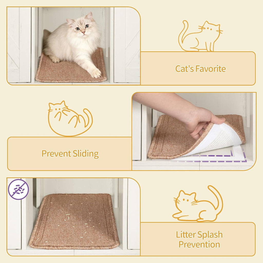 Double cat Litter Box Enclosure, Cat Cabinet with Large Storage