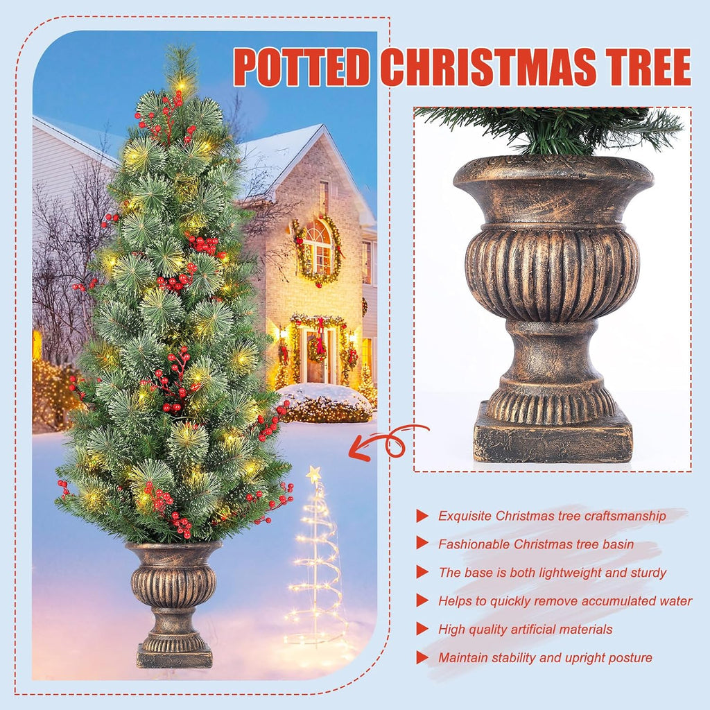 4FT Battery Powered Pre Lit Christmas Tree