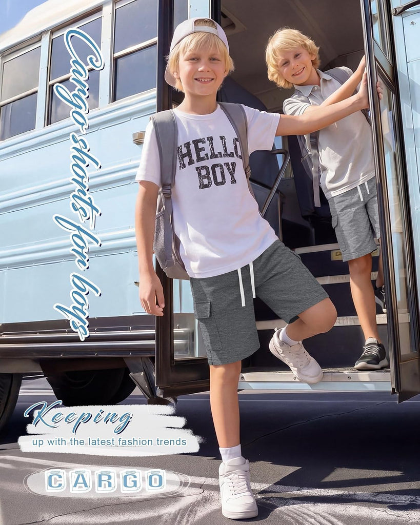 4 Pack Boys Cargo Long Shorts