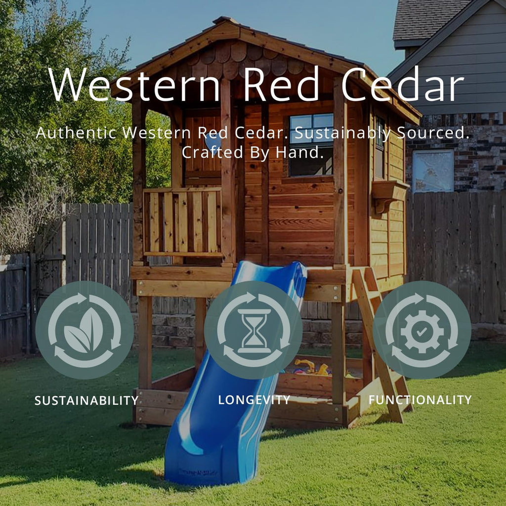 Living Today 9ft.x7ft. Cozy Cabin Playhouse with Sandbox | Western Red Cedar